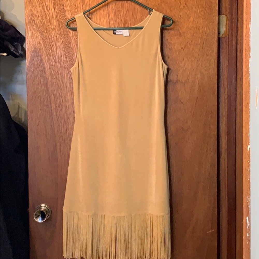 Vintage Gold Medium Fringe Cocktail Dress